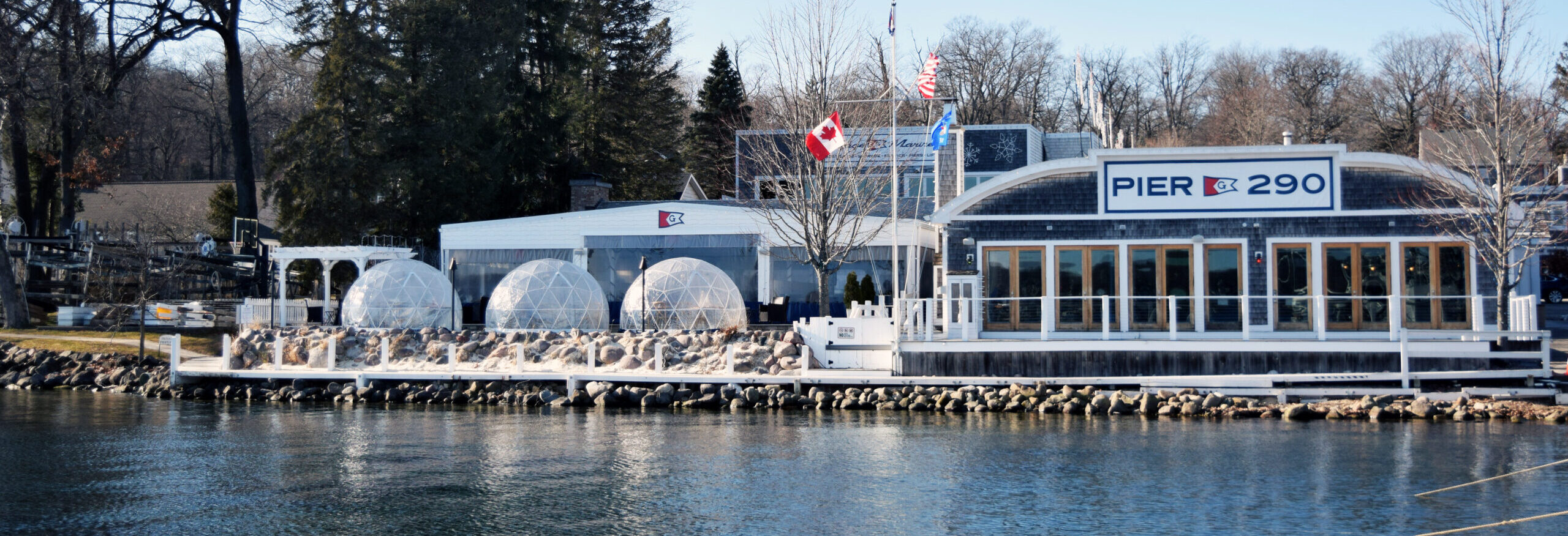 Pier 290 lakeside with igloos